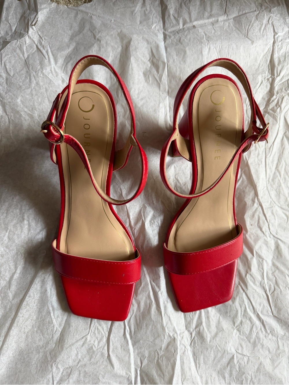 Red Block Heels - Picture 3 of 6